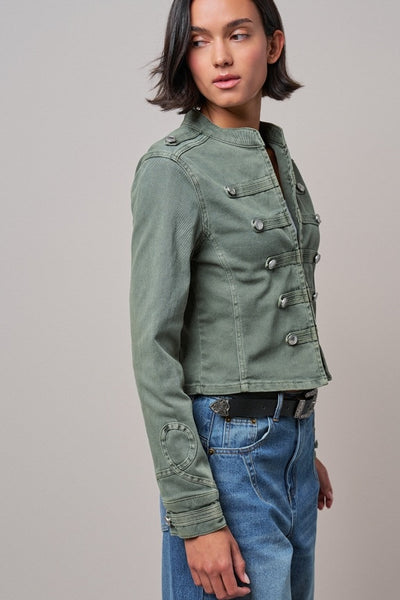 Military Dbl Button Jacket - Olive