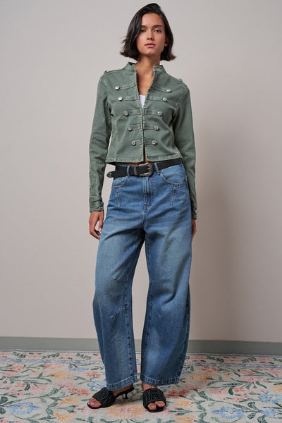 Military Dbl Button Jacket - Olive