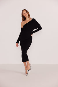 Mirabel Knit Midi Dress - Black