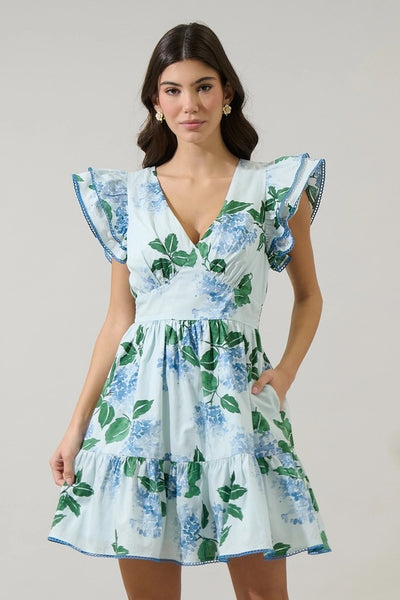 Mirla Floral Mini Dress - Blue