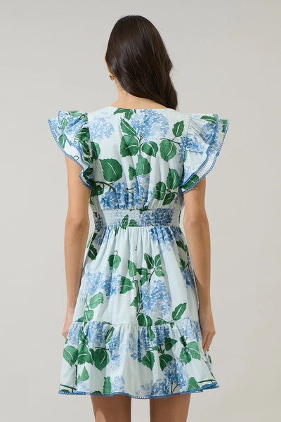 Mirla Floral Mini Dress - Blue