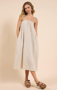 Mojave Tie Strap Midi Dress - Taupe