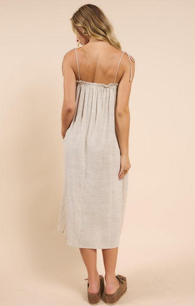 Mojave Tie Strap Midi Dress - Taupe