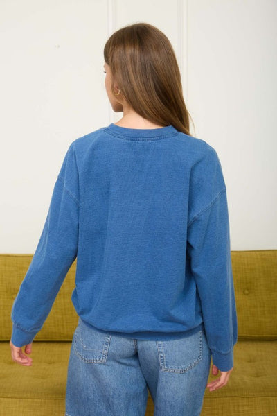 Mom Club Crew Neck Knit - Blue