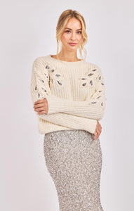 Monroe Emb. Sweater - Ivory