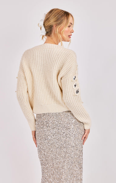 Monroe Emb. Sweater - Ivory