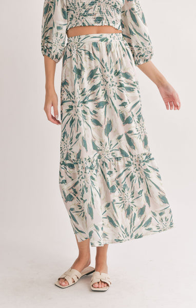 Moon And Back Maxi Skirt - Green