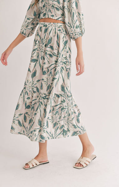 Moon And Back Maxi Skirt - Green