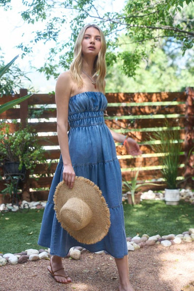 Morgan Denim Midi Sundress - Denim