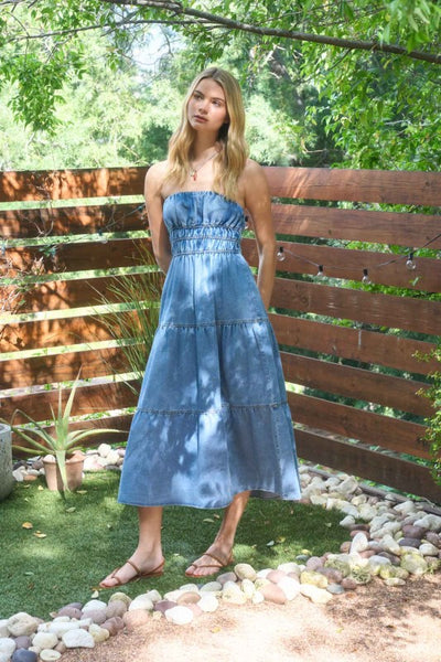 Morgan Denim Midi Sundress - Denim