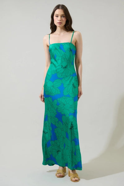 Morgany Floral Maxi Dress - Green