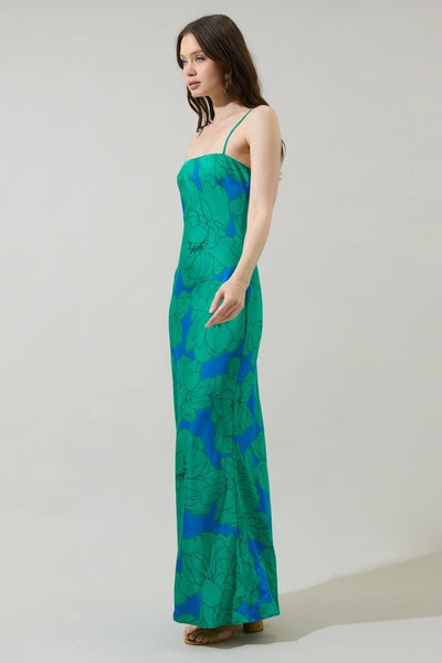 Morgany Floral Maxi Dress - Green