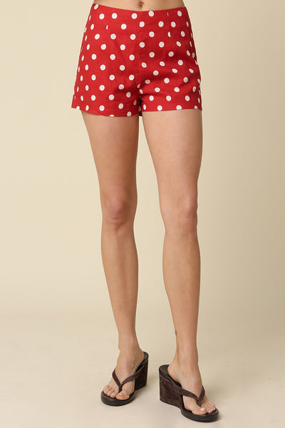 Nataly Polka Dot Shorts - Red