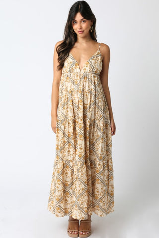Nyla Natural Maxi Dress - Multi
