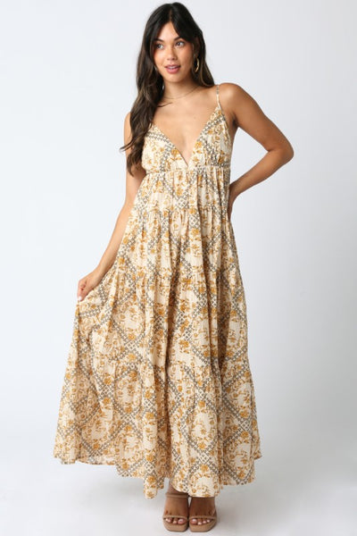 Nyla Natural Maxi Dress - Multi