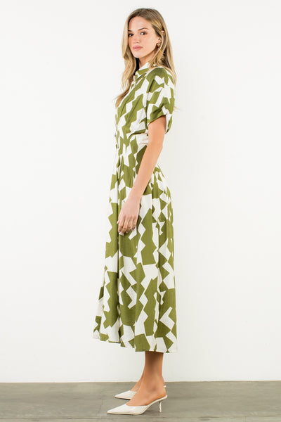 Olivia Button Midi - Army