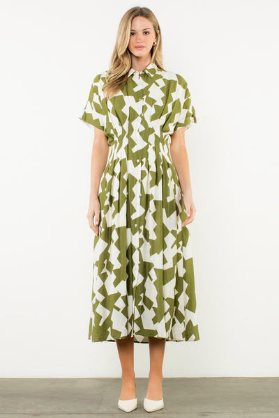 Olivia Button Midi - Army