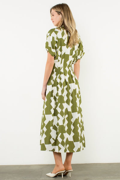 Olivia Button Midi - Army