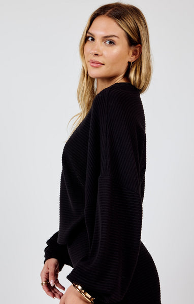 On A Stroll Dolman Sleeve Top - Black