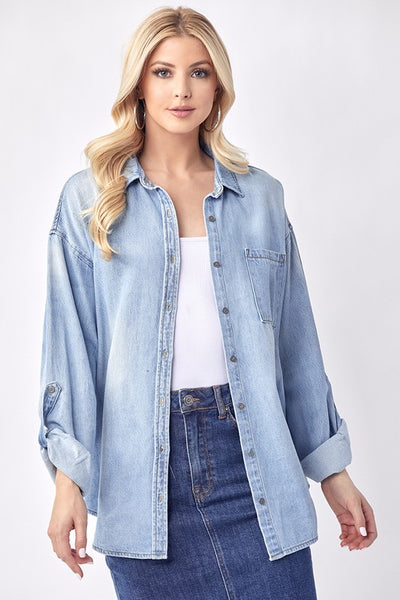 Oversize Denim Shirt - Denim