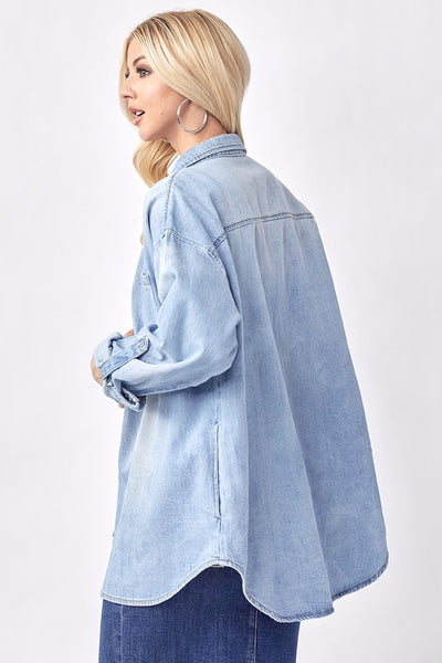 Oversize Denim Shirt - Denim