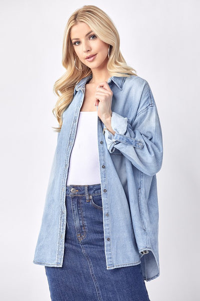 Oversize Denim Shirt - Denim