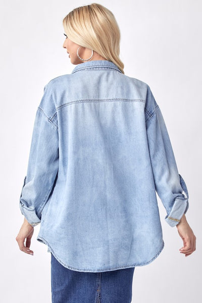 Oversize Denim Shirt - Denim