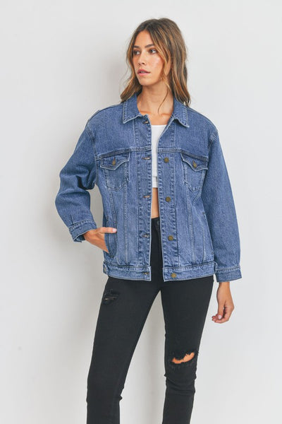 Oversized Denim Jacket - Dark Denim