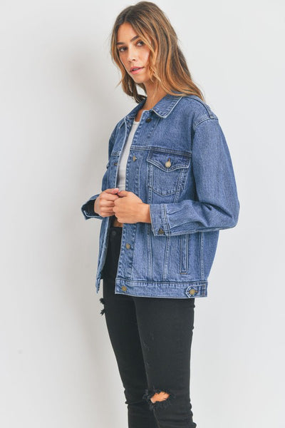 Oversized Denim Jacket - Dark Denim
