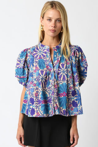 Parker Floral Shirt - Purple