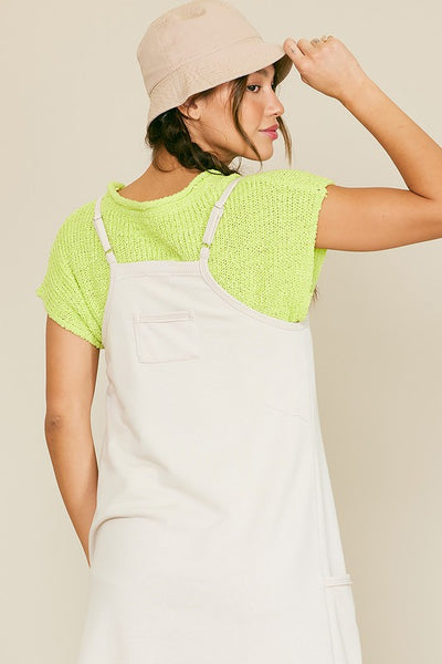 Patch Sleeveless Sweater - Lime