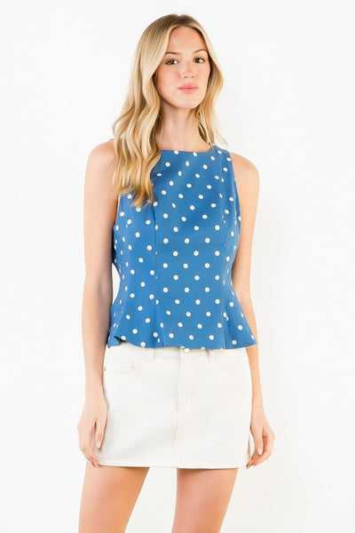 Patricia Polka Dot Top - Blue