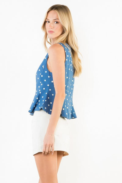 Patricia Polka Dot Top - Blue
