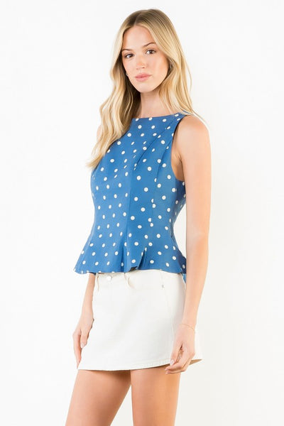 Patricia Polka Dot Top - Blue