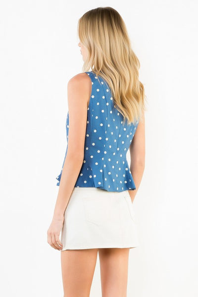 Patricia Polka Dot Top - Blue