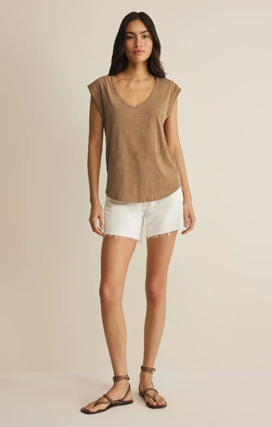 Per Diem V-Neck Tank - Brown