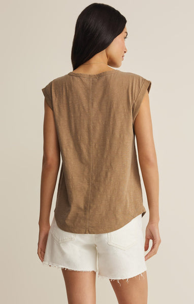 Per Diem V-Neck Tank - Brown