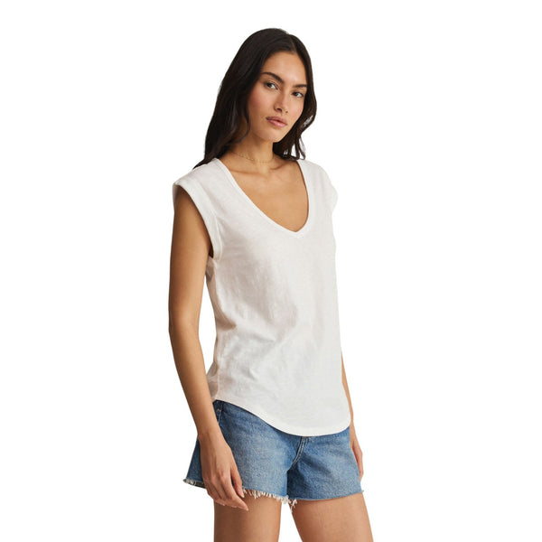 Per Diem V-Neck Tank - White