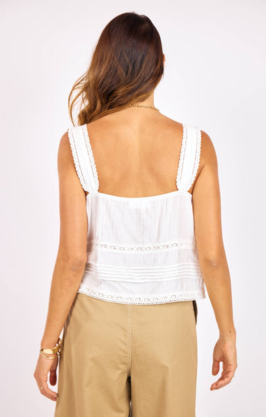 Percy Lace Trim Cami - Ivory