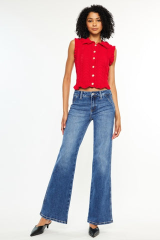 Petite Mid Rise Wide Flare - Medium