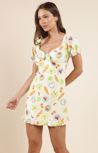 Picnic Pursuits Mini Dress - Lemon
