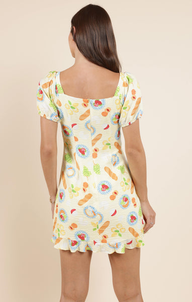 Picnic Pursuits Mini Dress - Lemon