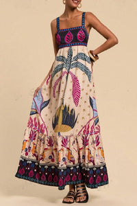 Pink Palms Tropical Dress - Multi