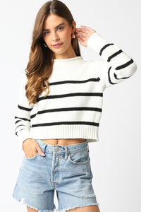 Piper Stripe Sweater - Black and White