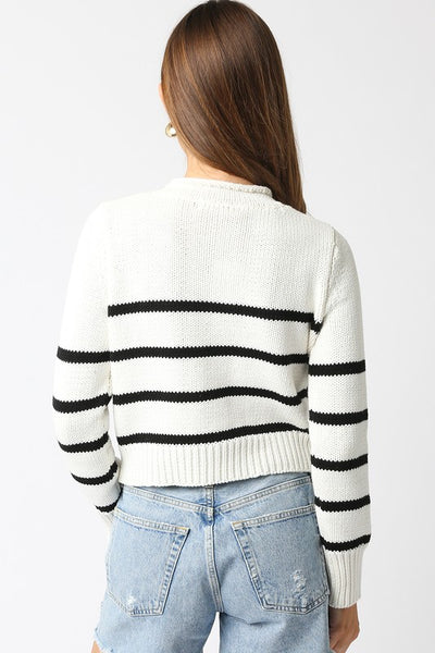 Piper Stripe Sweater - Black and White