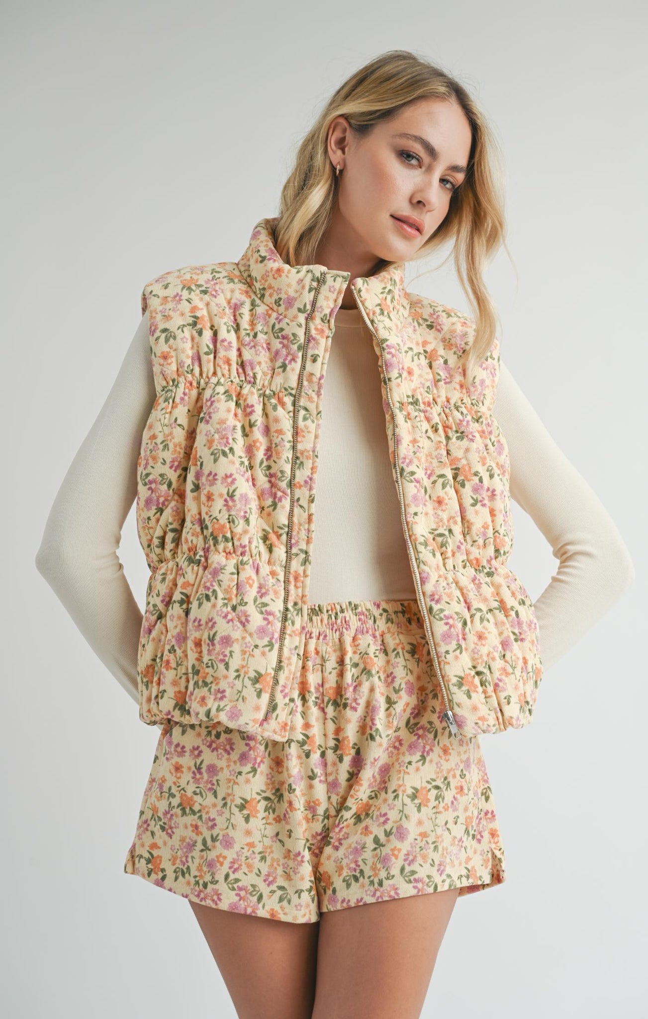 Plantlover Puffer Vest - Cream