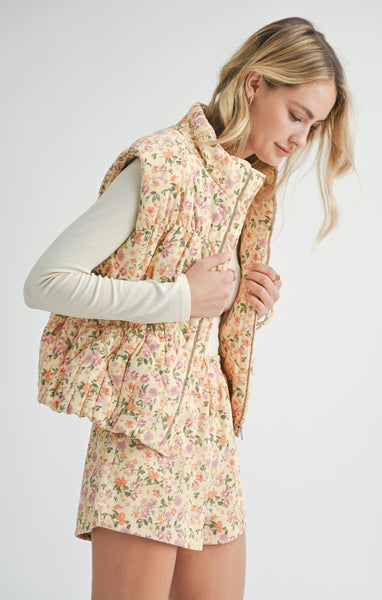 Plantlover Puffer Vest - Cream