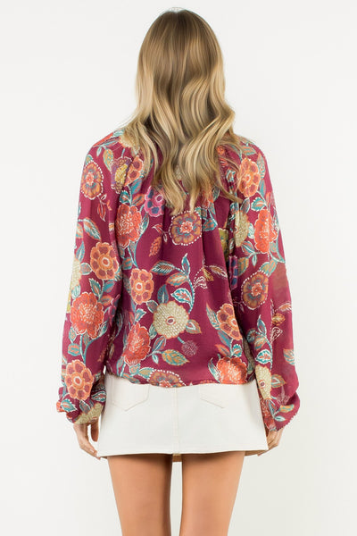 Poppy Paisley Top - Wine