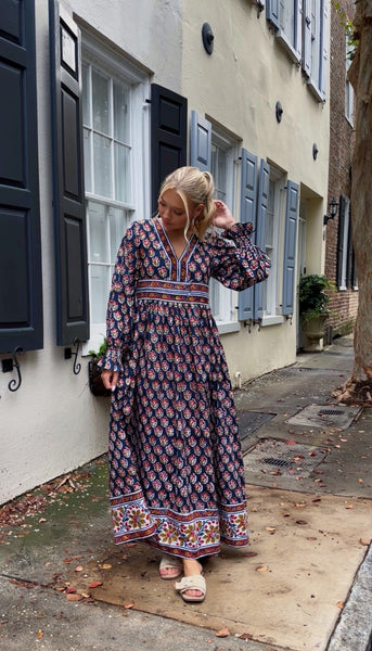 *Preorder* Hampton Floral Maxi - Navy