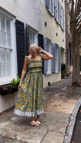 *Preorder*Rutledge Ruffle Midi - Teal